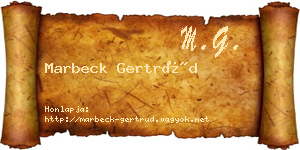 Marbeck Gertrúd névjegykártya